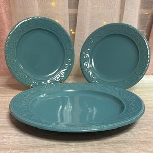 Elegant Royal Norfolk Teal Plate Set